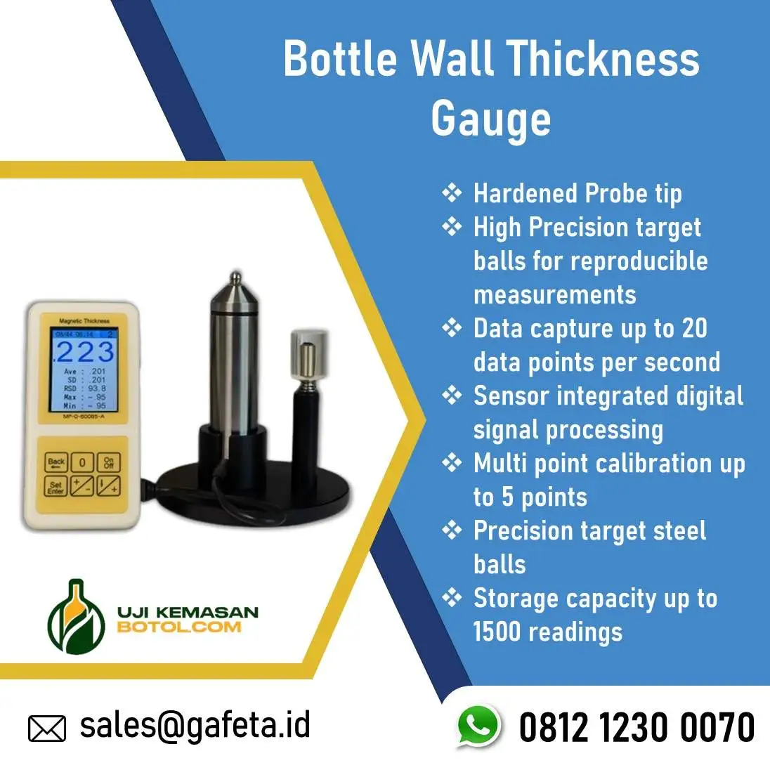 Magnetic Bottle Thickness Gauge – Alat Ukur Ketebalan Botol Portable
